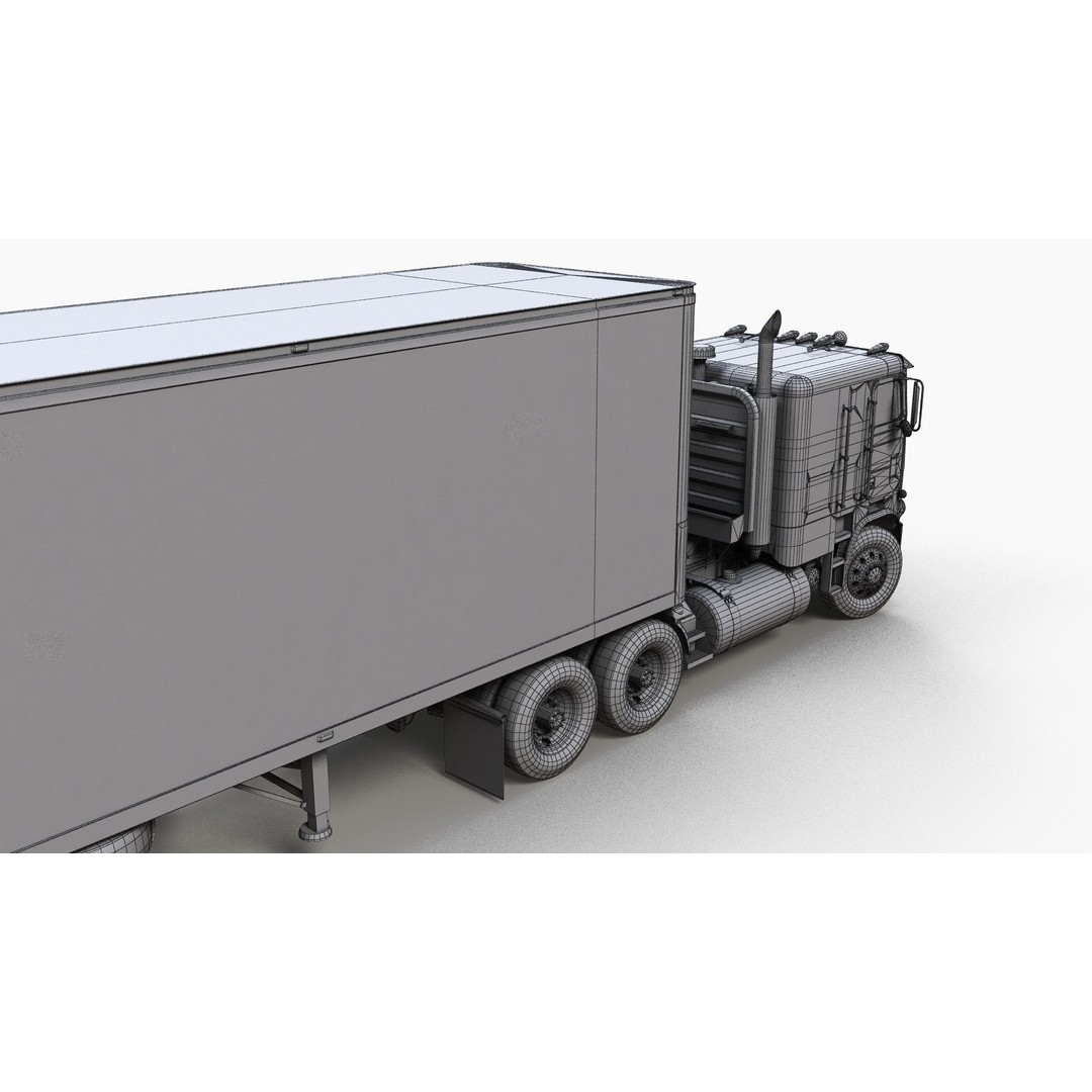 Freightliner Powerliner Dryvan Trailer 3D Model – Low Poly Game Asset, FBX - View 21