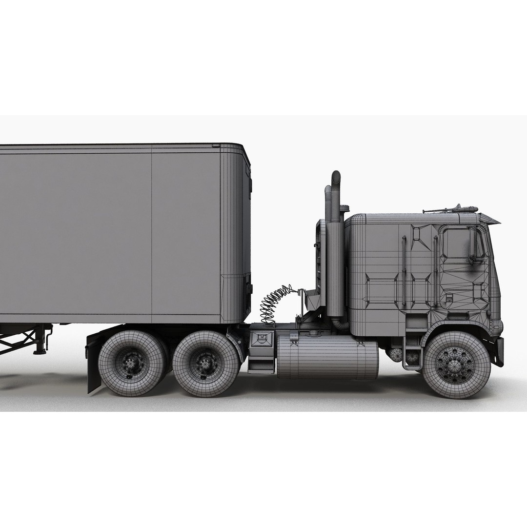 Freightliner Powerliner Dryvan Trailer 3D Model – Low Poly Game Asset, FBX - View 22