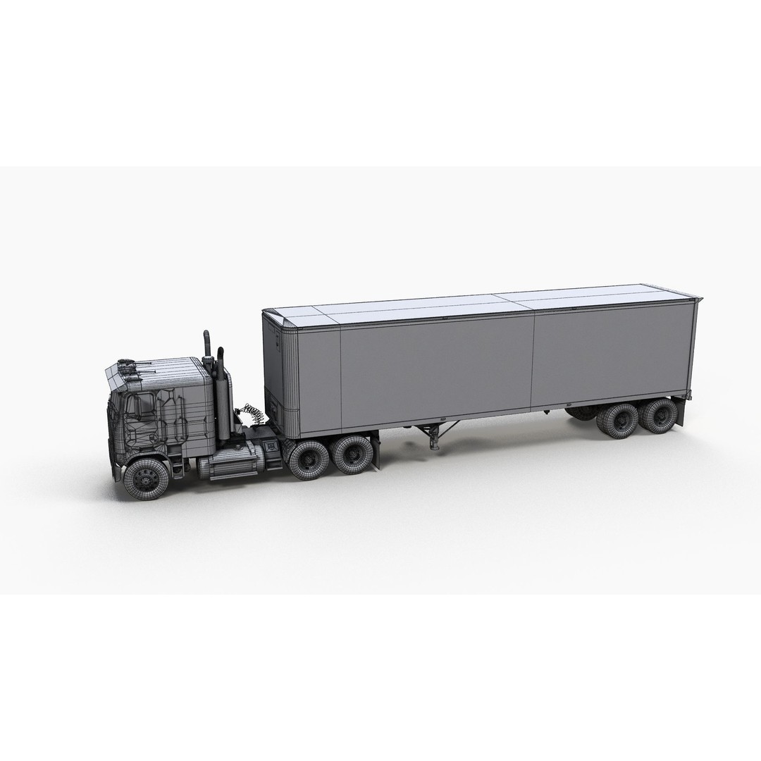 Freightliner Powerliner Dryvan Trailer 3D Model – Low Poly Game Asset, FBX - View 23
