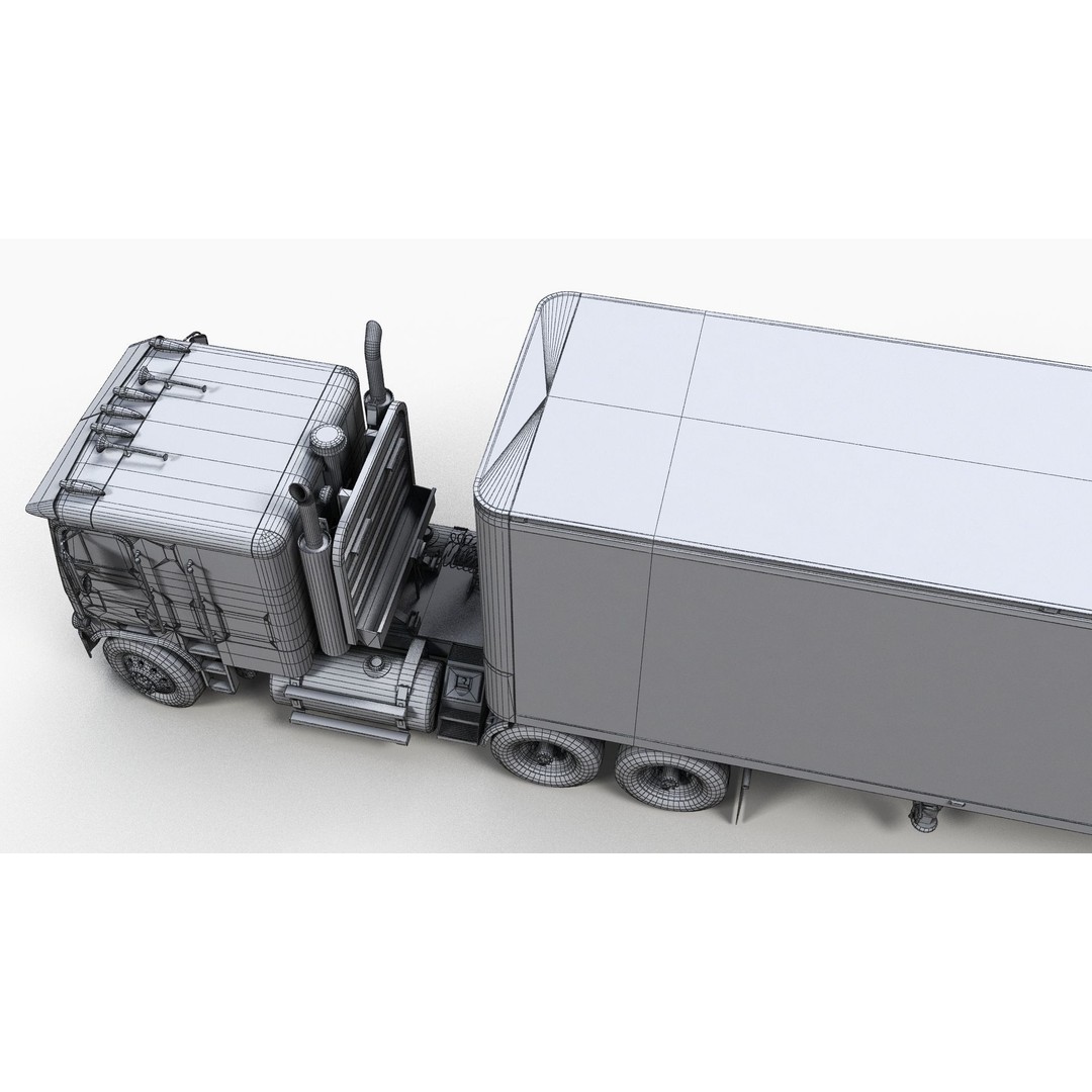 Freightliner Powerliner Dryvan Trailer 3D Model – Low Poly Game Asset, FBX - View 24