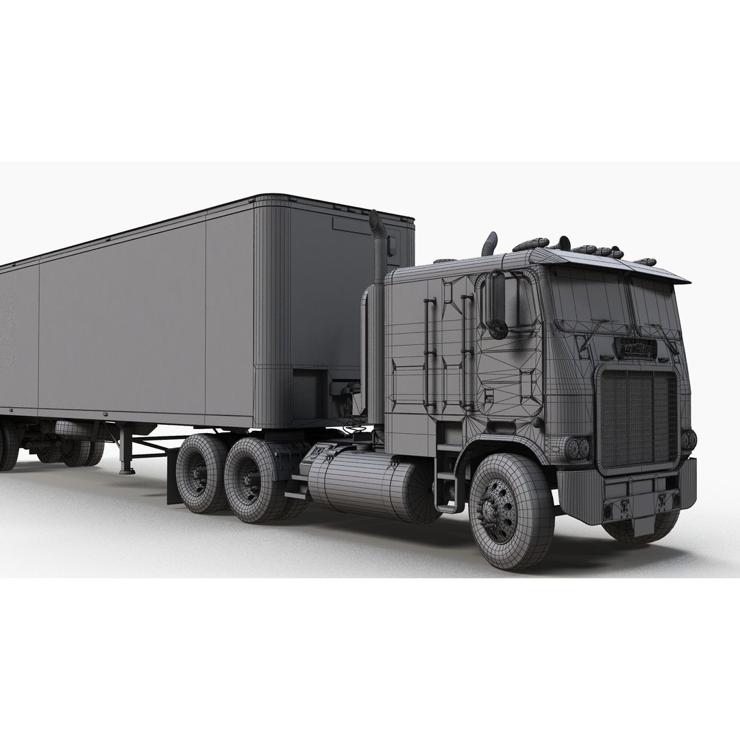 Freightliner Powerliner Dryvan Trailer 3D Model – Low Poly Game Asset, FBX - View 25