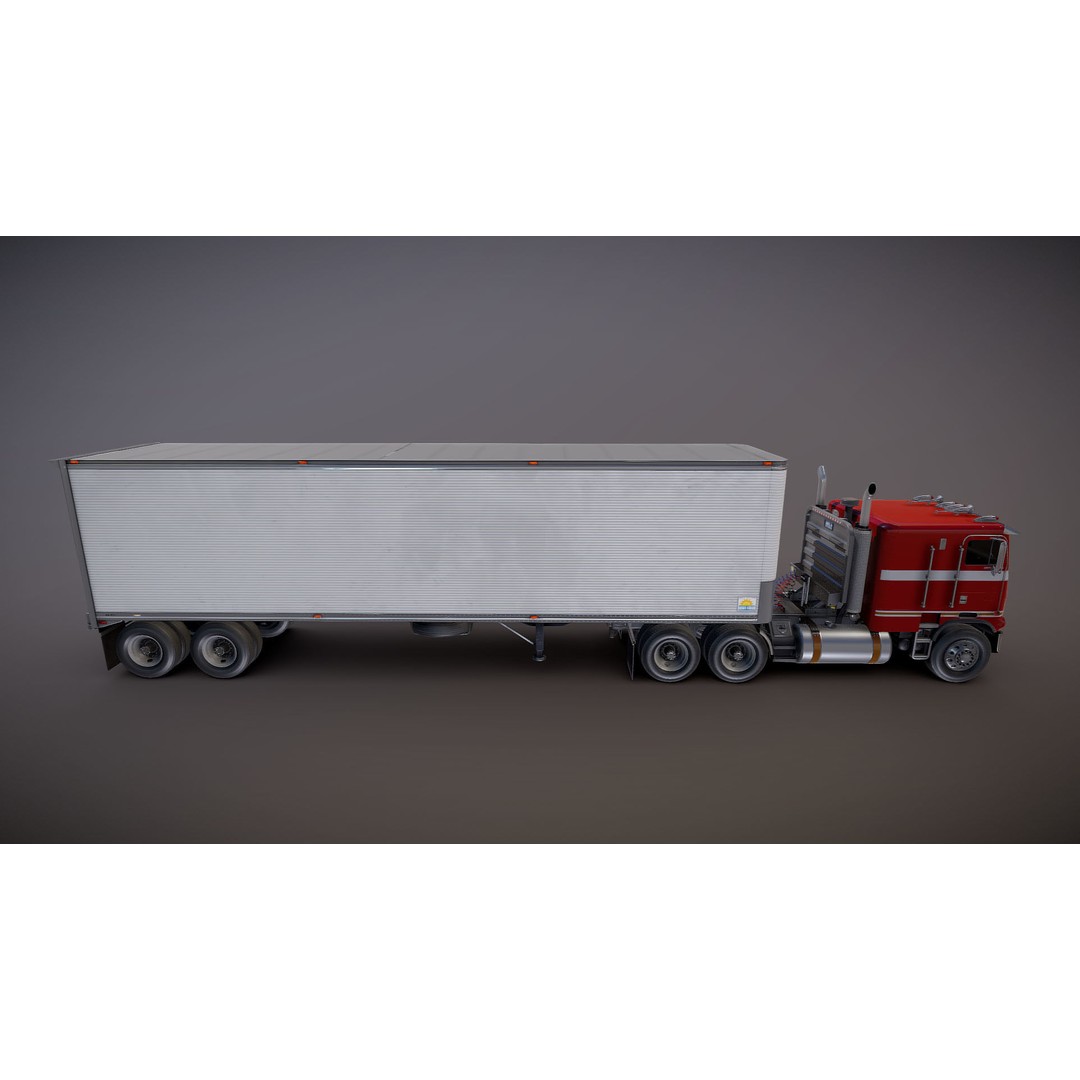 Freightliner Powerliner Dryvan Trailer 3D Model – Low Poly Game Asset, FBX - View 28