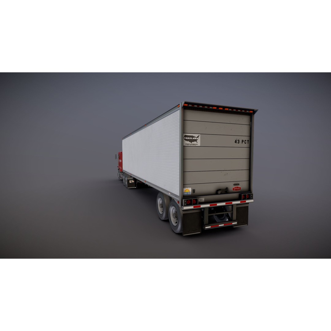 Freightliner Powerliner Dryvan Trailer 3D Model – Low Poly Game Asset, FBX - View 31