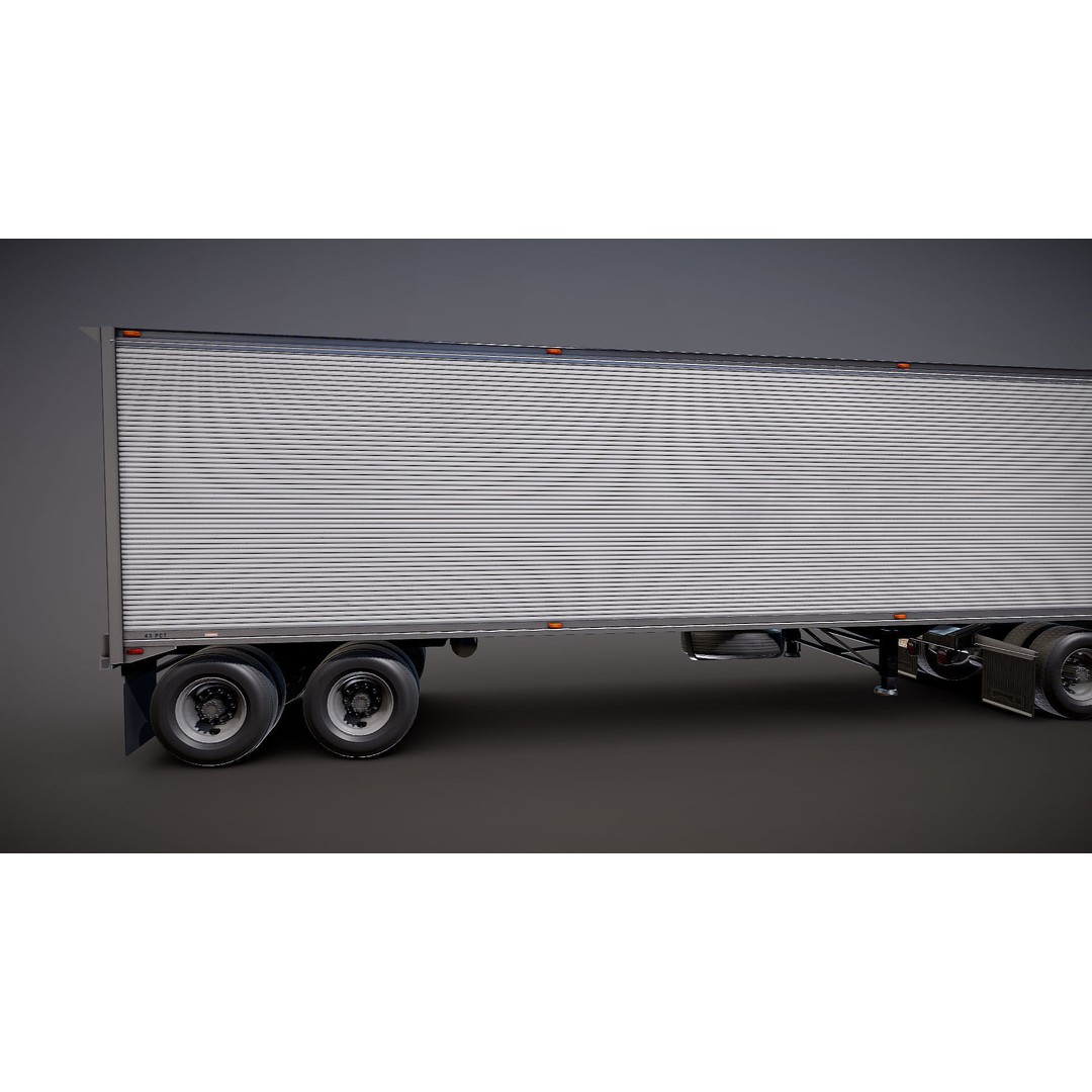 Freightliner Powerliner Dryvan Trailer 3D Model – Low Poly Game Asset, FBX - View 32