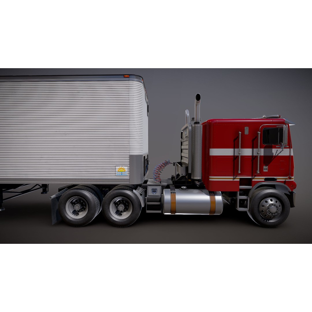 Freightliner Powerliner Dryvan Trailer 3D Model – Low Poly Game Asset, FBX - View 33