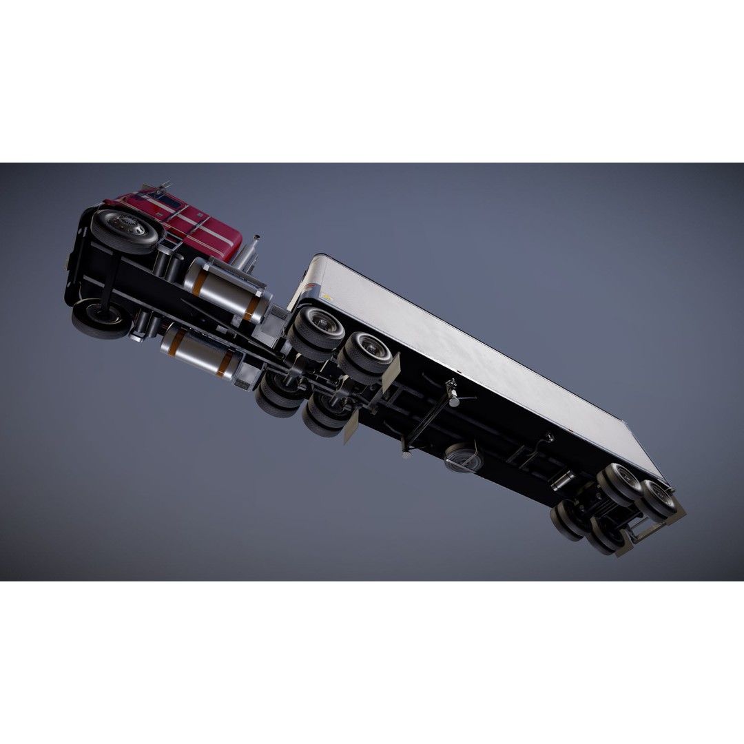 Freightliner Powerliner Dryvan Trailer 3D Model – Low Poly Game Asset, FBX - View 35