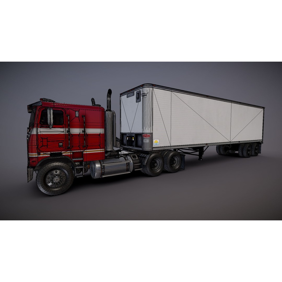 Freightliner Powerliner Dryvan Trailer 3D Model – Low Poly Game Asset, FBX - View 40