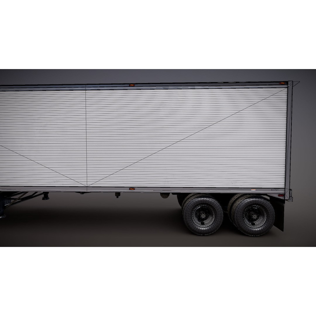 Freightliner Powerliner Dryvan Trailer 3D Model – Low Poly Game Asset, FBX - View 41