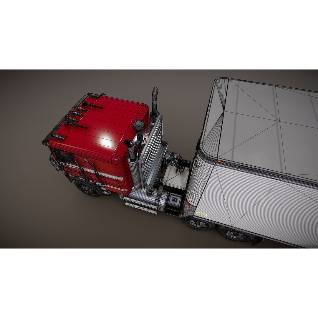 Freightliner Powerliner Dryvan Trailer 3D Model – Low Poly Game Asset, FBX - View 45
