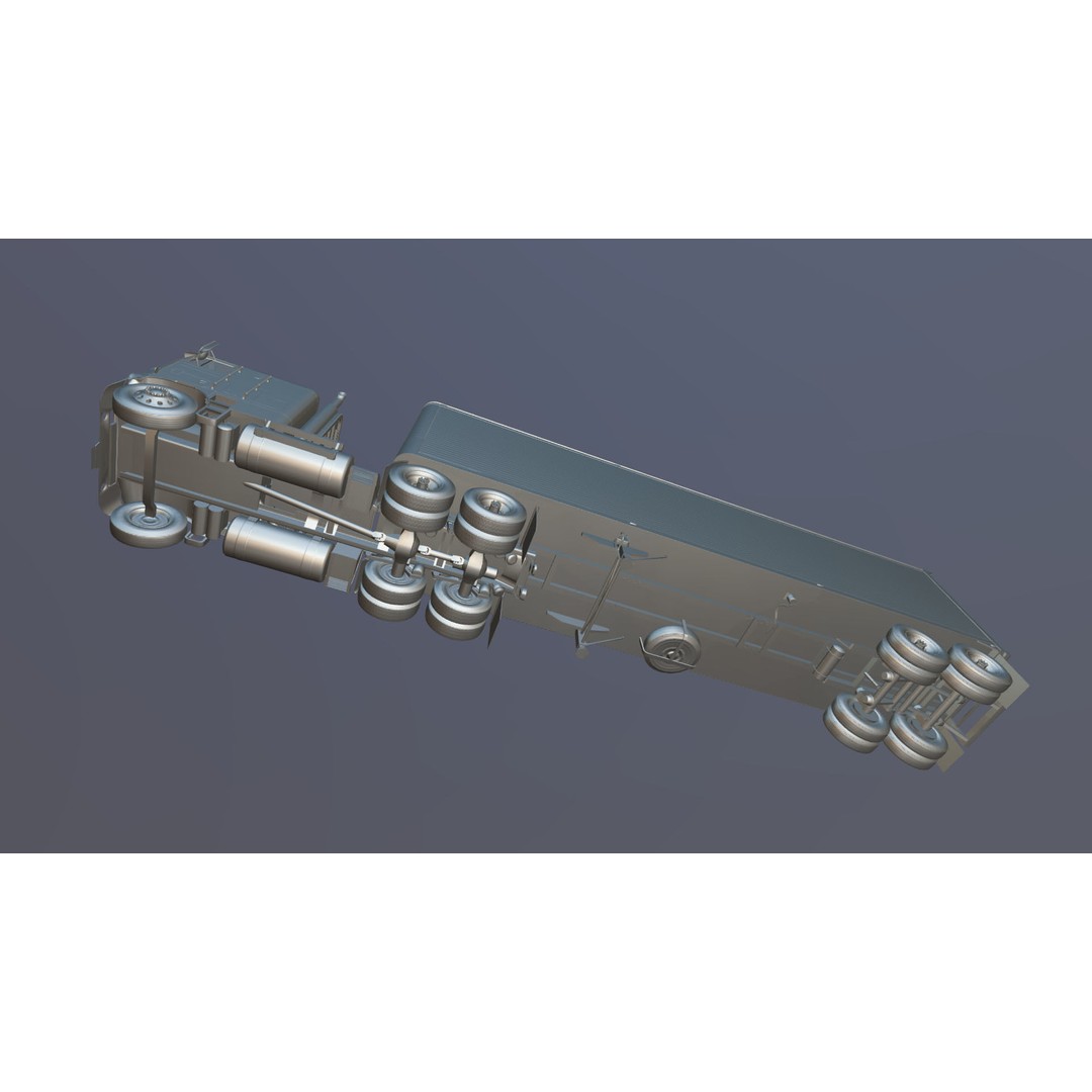 Freightliner Powerliner Dryvan Trailer 3D Model – Low Poly Game Asset, FBX - View 46