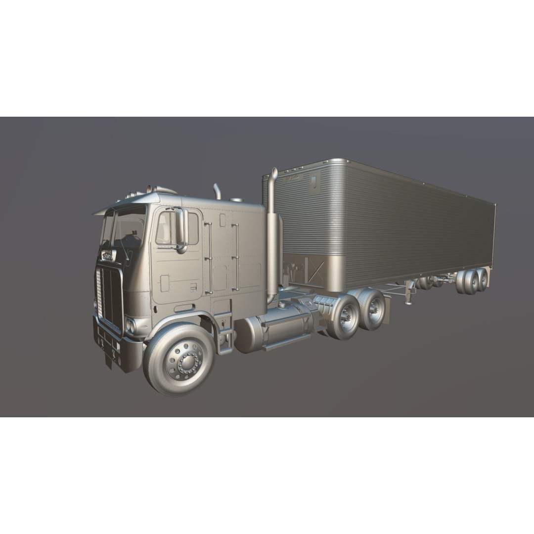 Freightliner Powerliner Dryvan Trailer 3D Model – Low Poly Game Asset, FBX - View 47