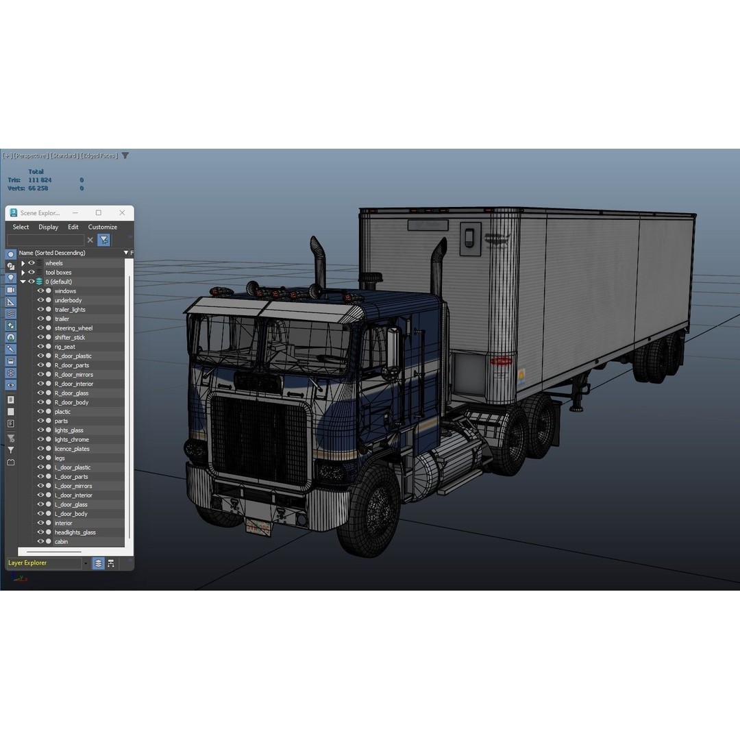 Freightliner Powerliner Dryvan Trailer 3D Model – Low Poly Game Asset, FBX - View 49