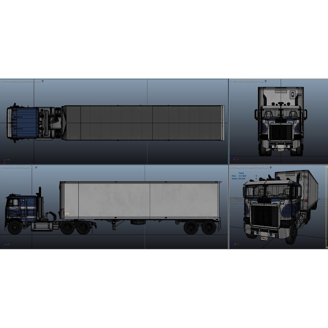 Freightliner Powerliner Dryvan Trailer 3D Model – Low Poly Game Asset, FBX - View 51