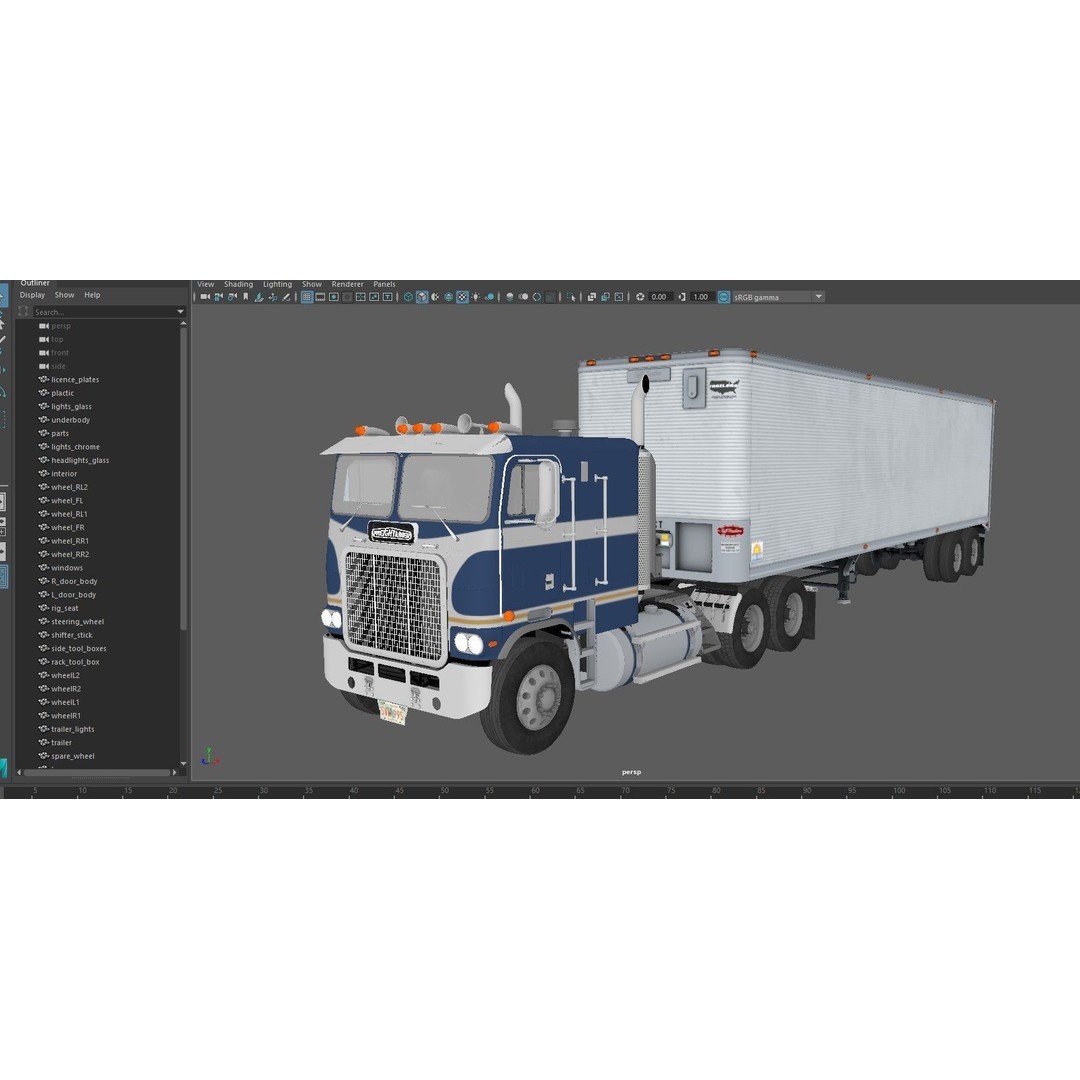 Freightliner Powerliner Dryvan Trailer 3D Model – Low Poly Game Asset, FBX - View 52