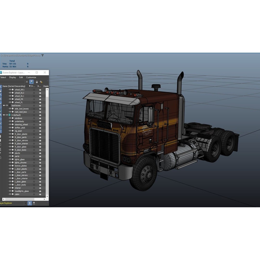 Freightliner Powerliner Dryvan Trailer 3D Model – Low Poly Game Asset, FBX - View 54