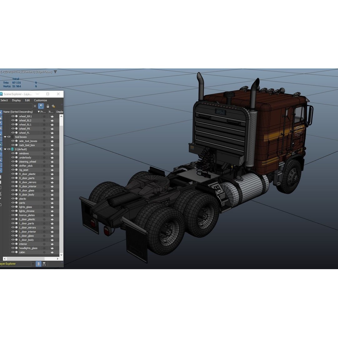 Freightliner Powerliner Dryvan Trailer 3D Model – Low Poly Game Asset, FBX - View 55