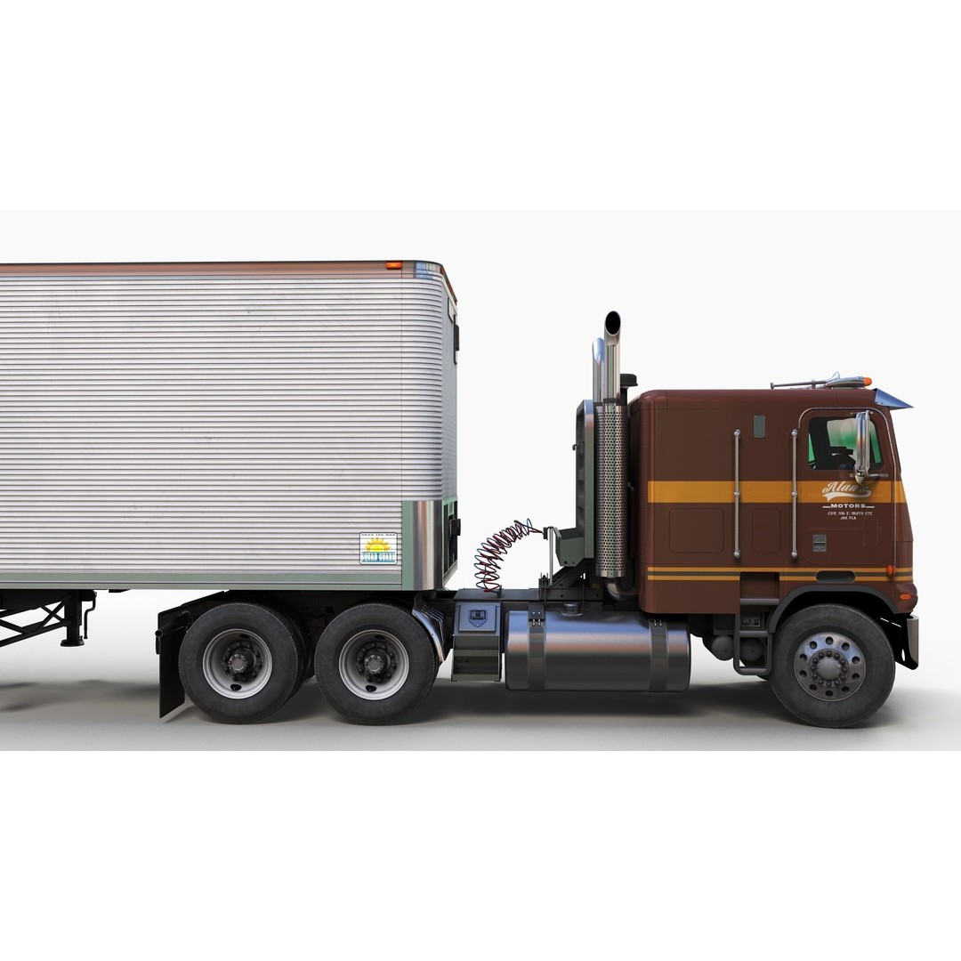 Freightliner Powerliner Dryvan Trailer 3D Model – Low Poly Game Asset, FBX - View 6