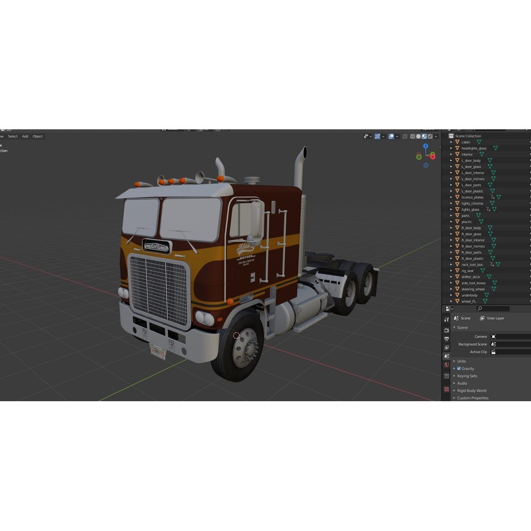 Freightliner Powerliner Dryvan Trailer 3D Model – Low Poly Game Asset, FBX - View 60