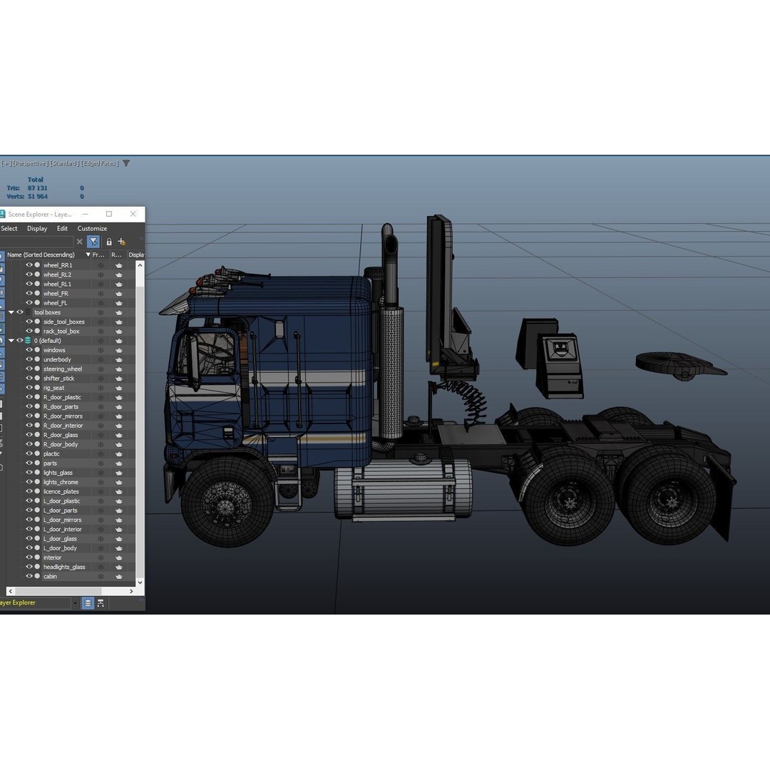 Freightliner Powerliner Dryvan Trailer 3D Model – Low Poly Game Asset, FBX - View 61