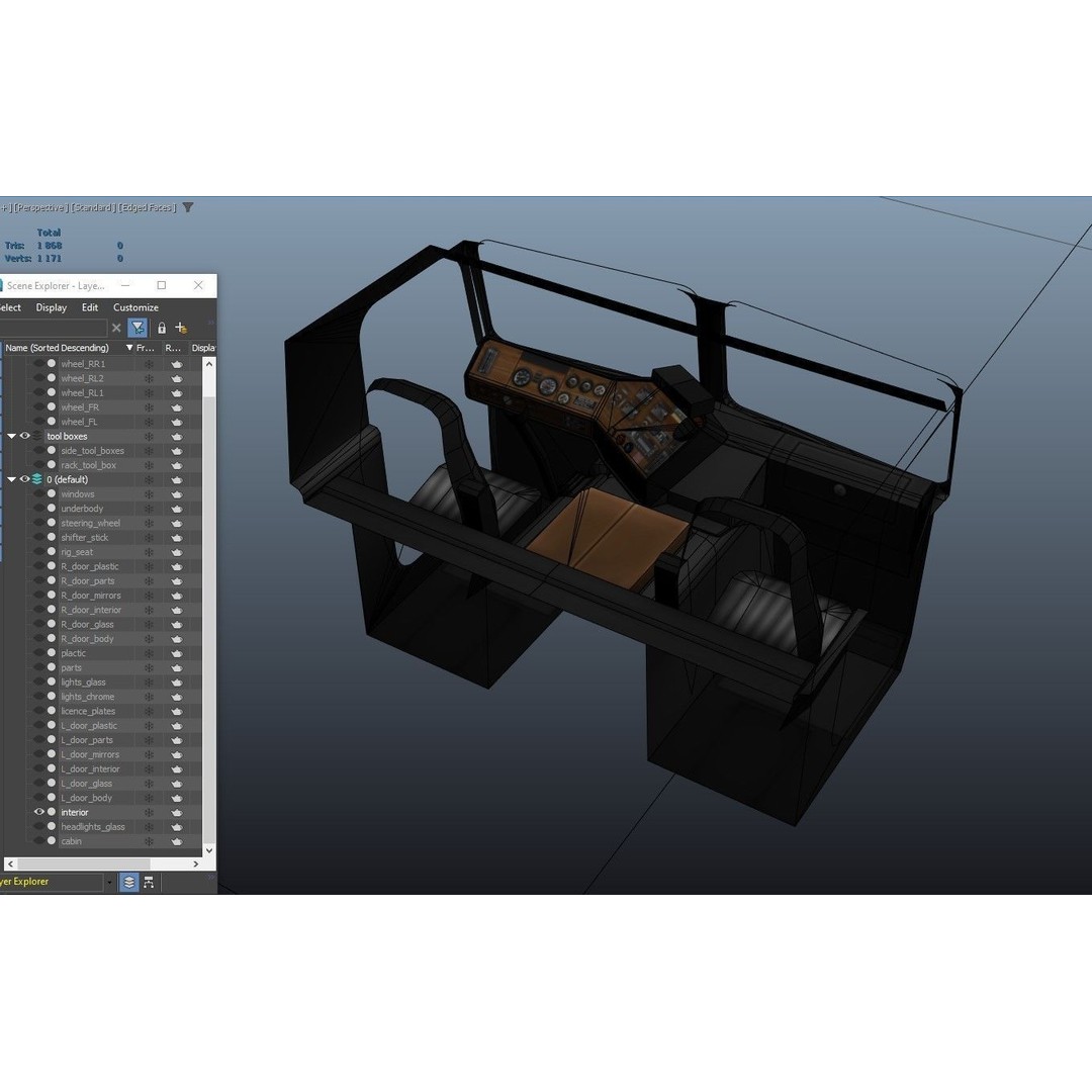 Freightliner Powerliner Dryvan Trailer 3D Model – Low Poly Game Asset, FBX - View 62