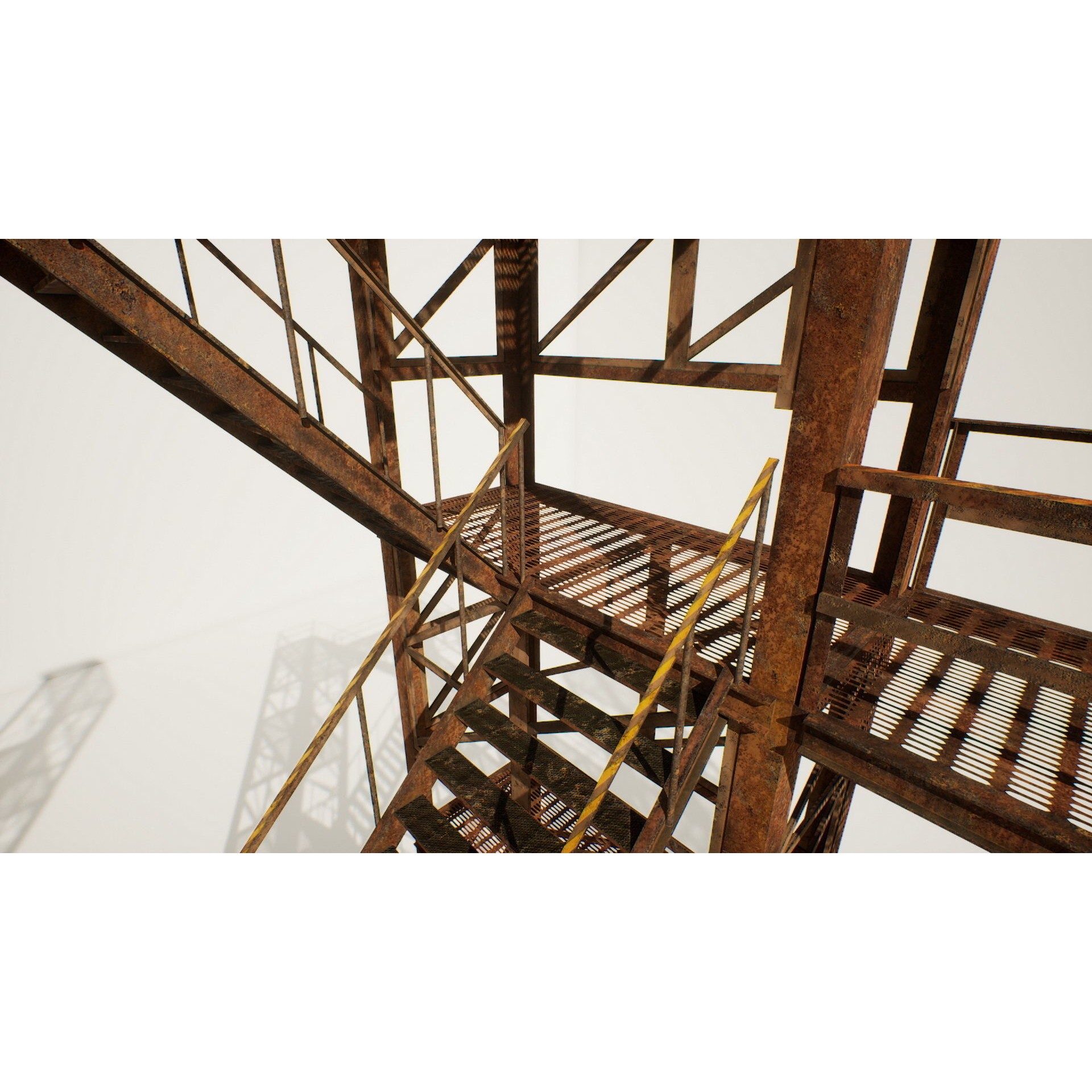 Industrial Stairs Modular - Low-Poly Game-Ready 3D Model - View 15