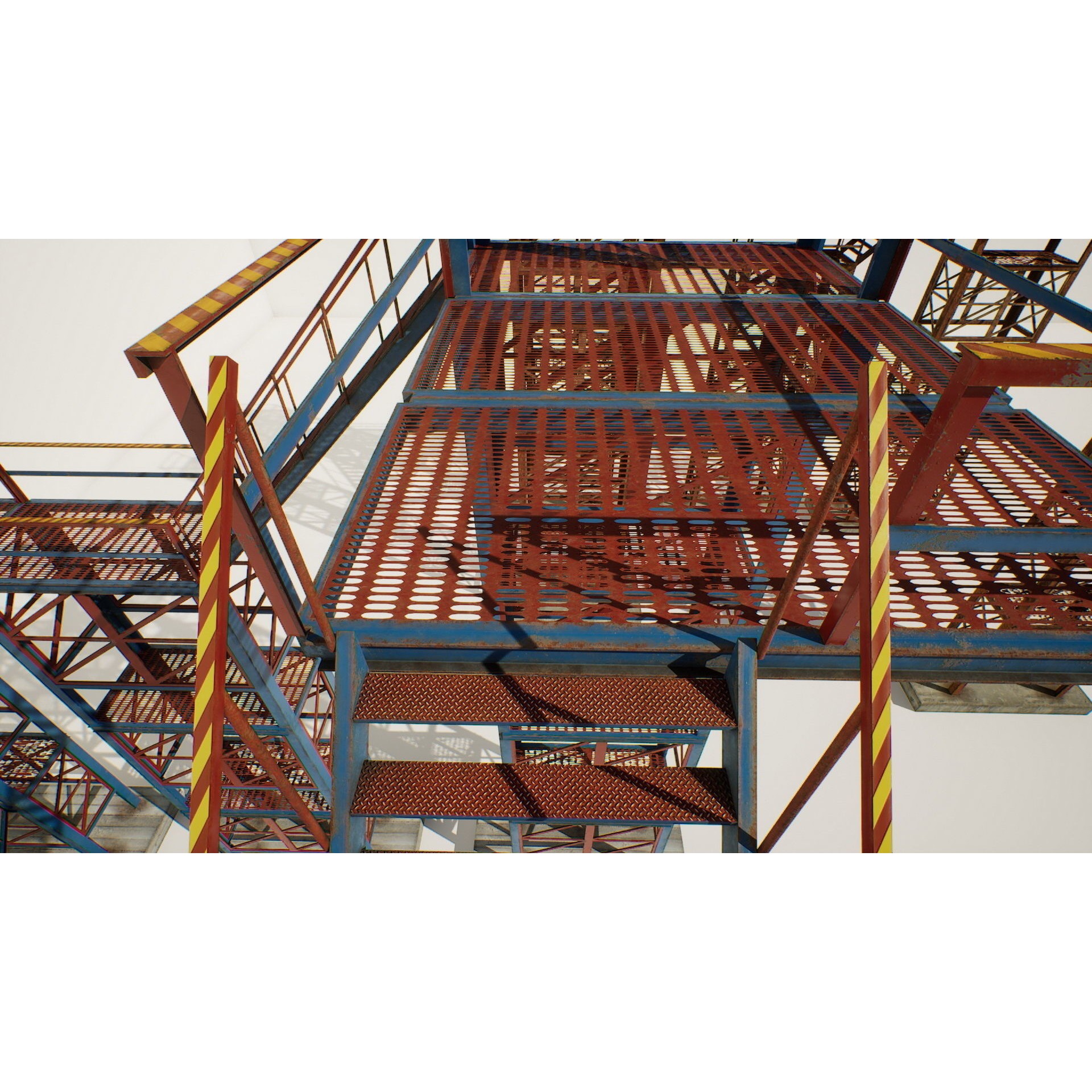 Industrial Stairs Modular - Low-Poly Game-Ready 3D Model - View 17