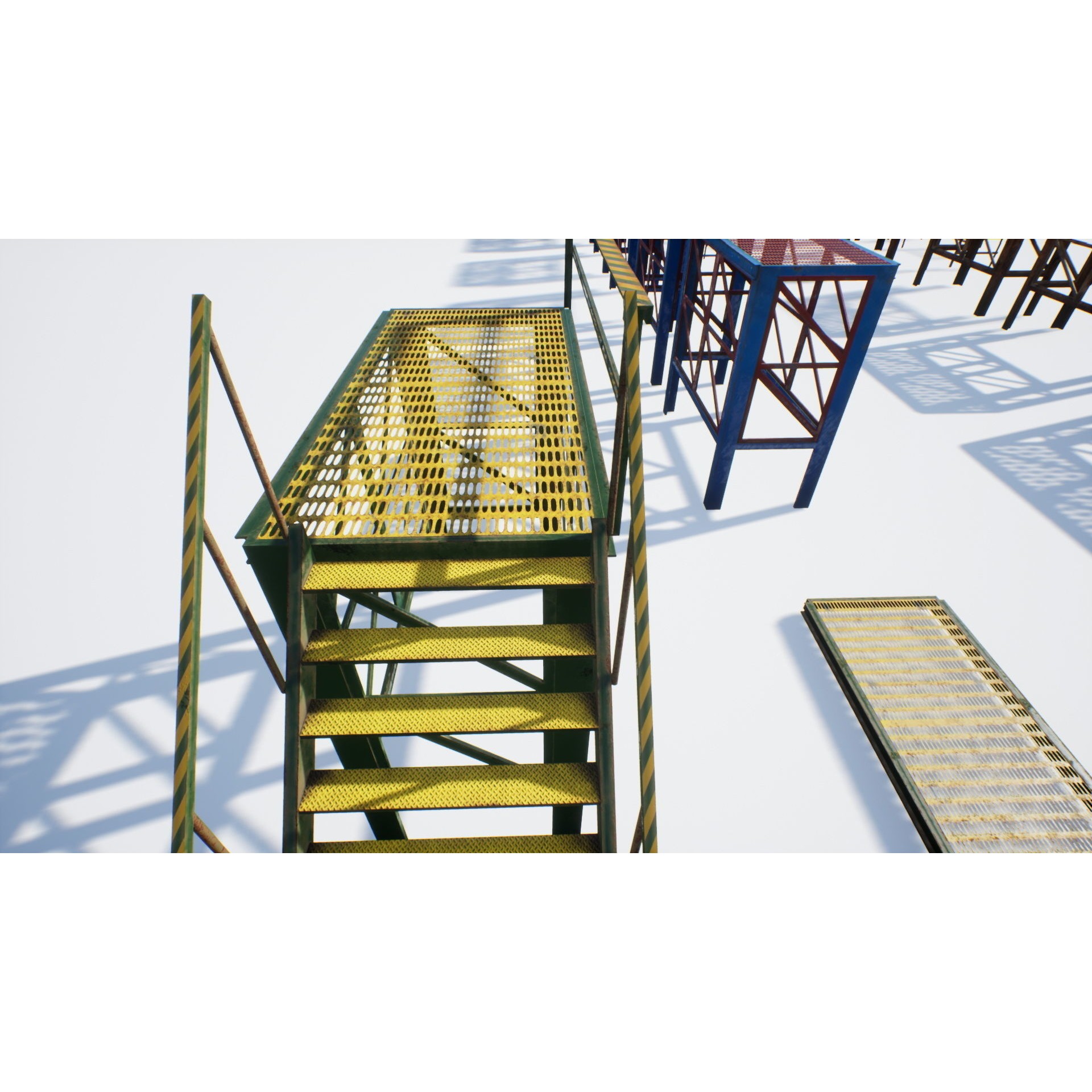 Industrial Stairs Modular - Low-Poly Game-Ready 3D Model - View 18
