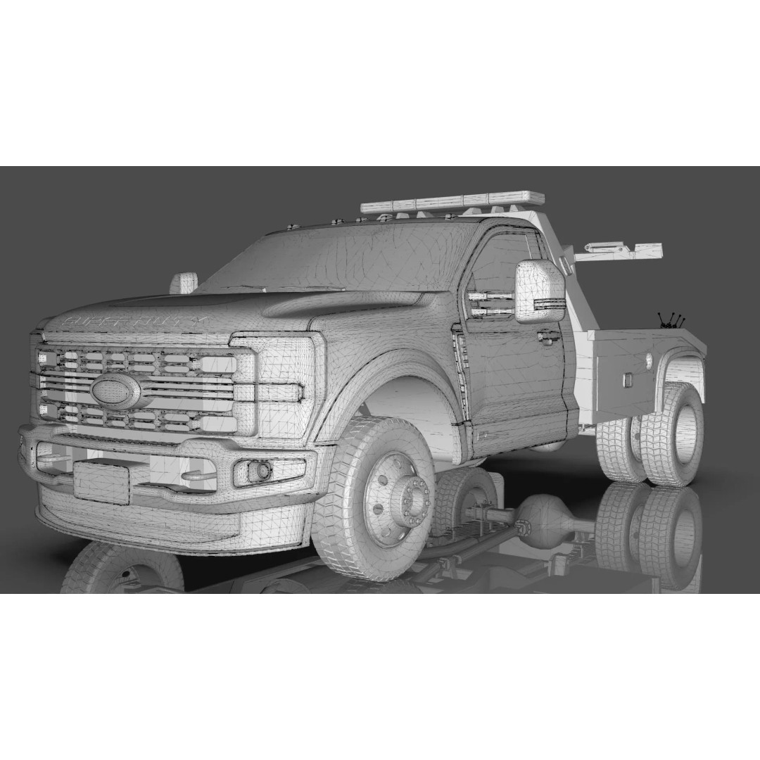 2024 F-600 Tow Truck 3D Model – High Poly Game Asset, FBX, Blender - View 23