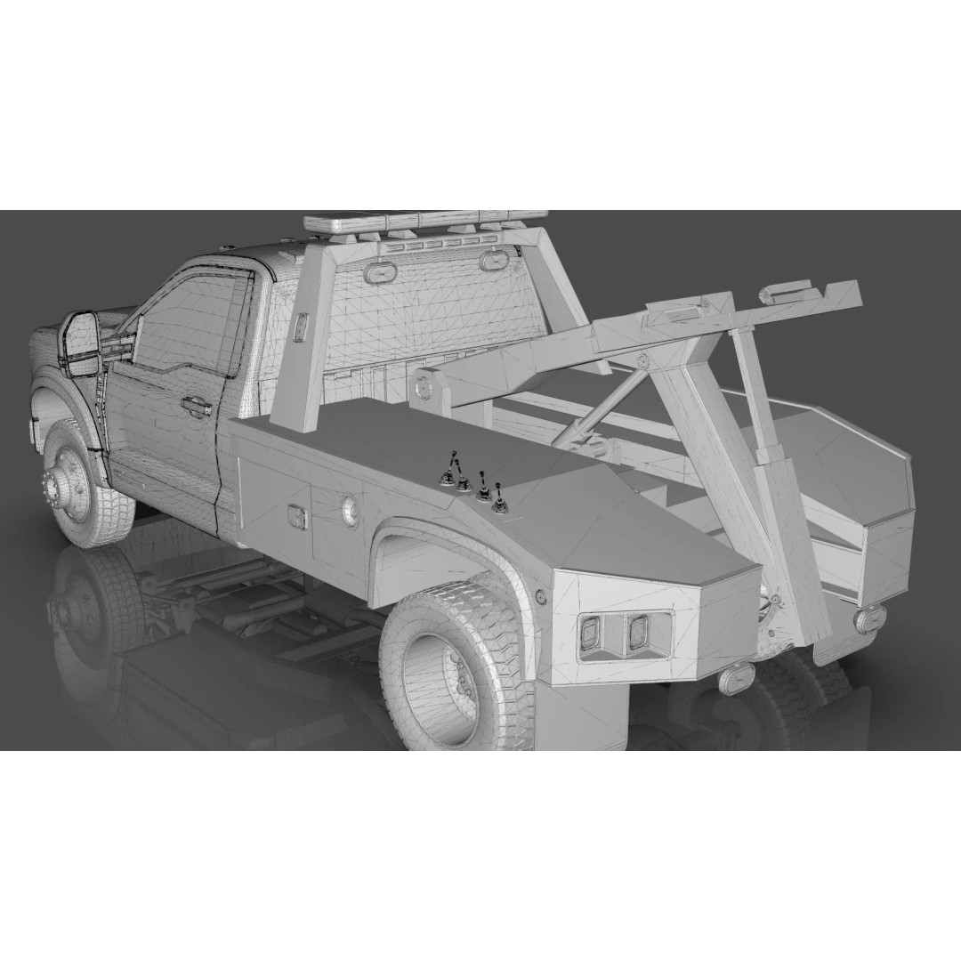2024 F-600 Tow Truck 3D Model – High Poly Game Asset, FBX, Blender - View 27