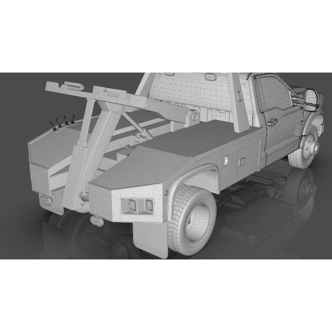 2024 F-600 Tow Truck 3D Model – High Poly Game Asset, FBX, Blender - View 31