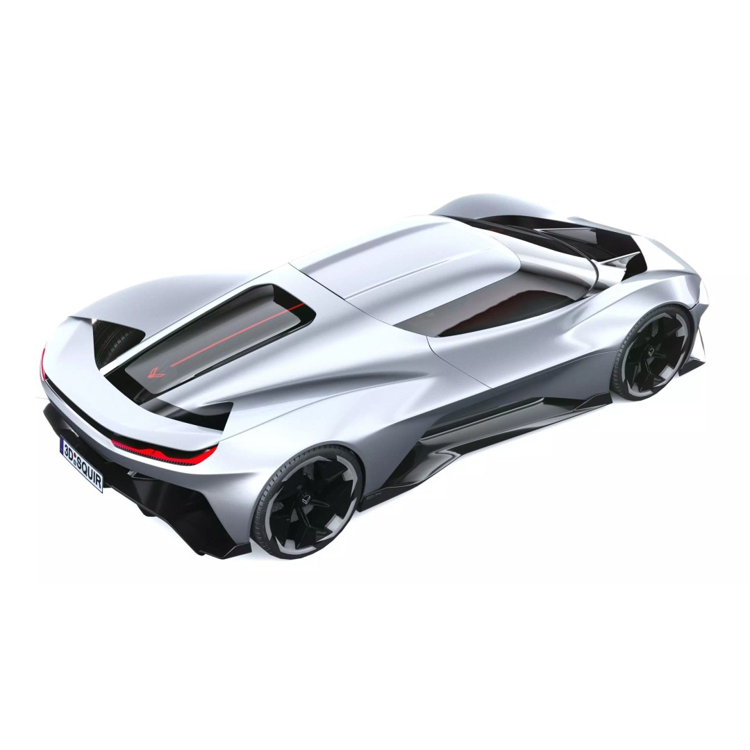 Corvette CX Concept 2025 3D Model – Low Poly Game Asset, FBX, OBJ - View 12