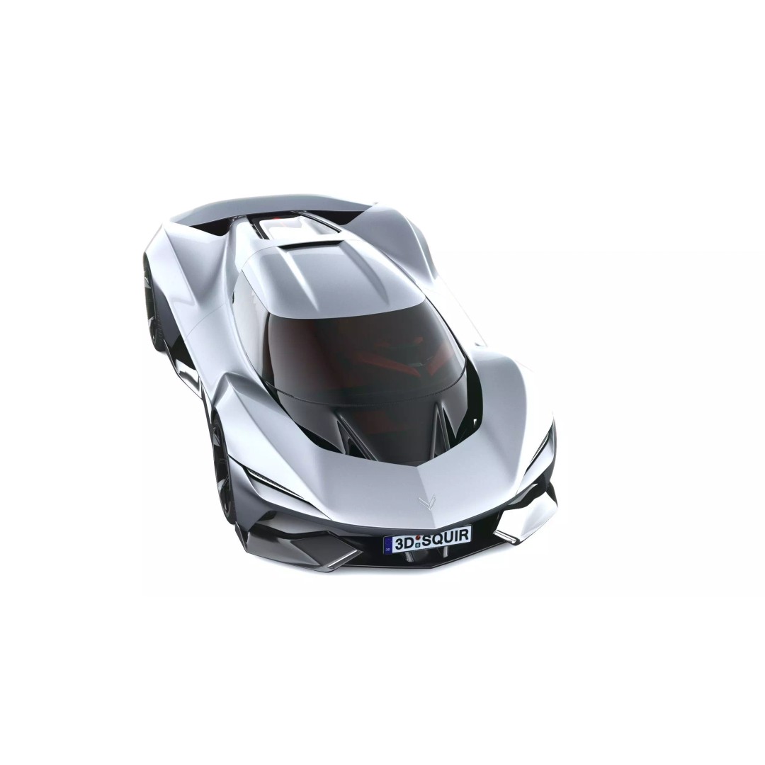Corvette CX Concept 2025 3D Model – Low Poly Game Asset, FBX, OBJ - View 14