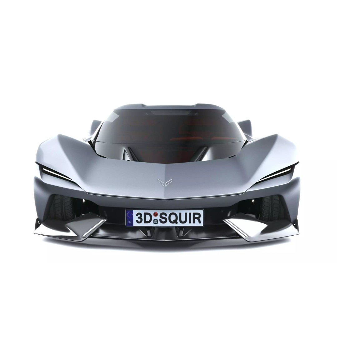 Corvette CX Concept 2025 3D Model – Low Poly Game Asset, FBX, OBJ - View 15
