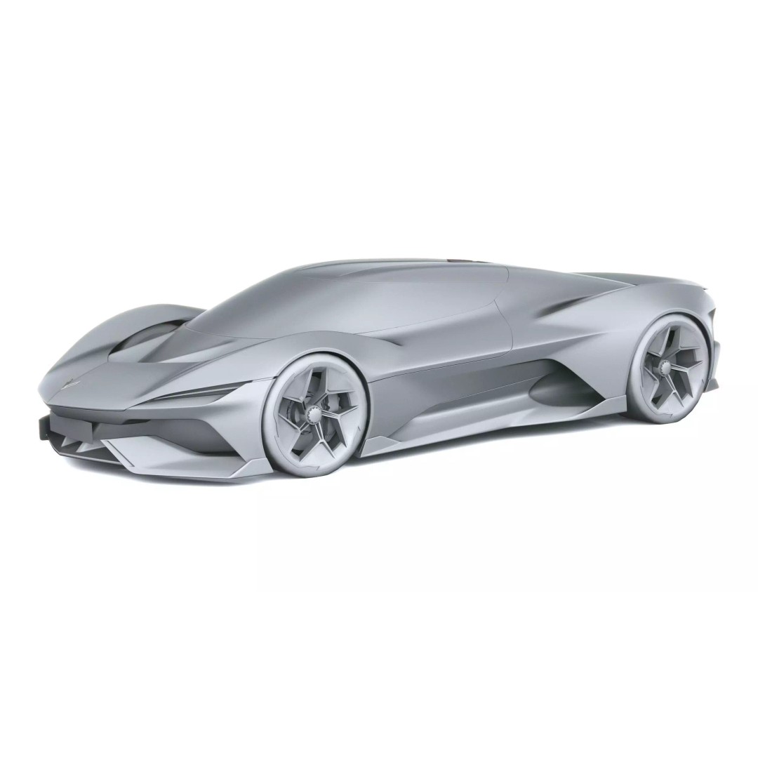 Corvette CX Concept 2025 3D Model – Low Poly Game Asset, FBX, OBJ - View 21