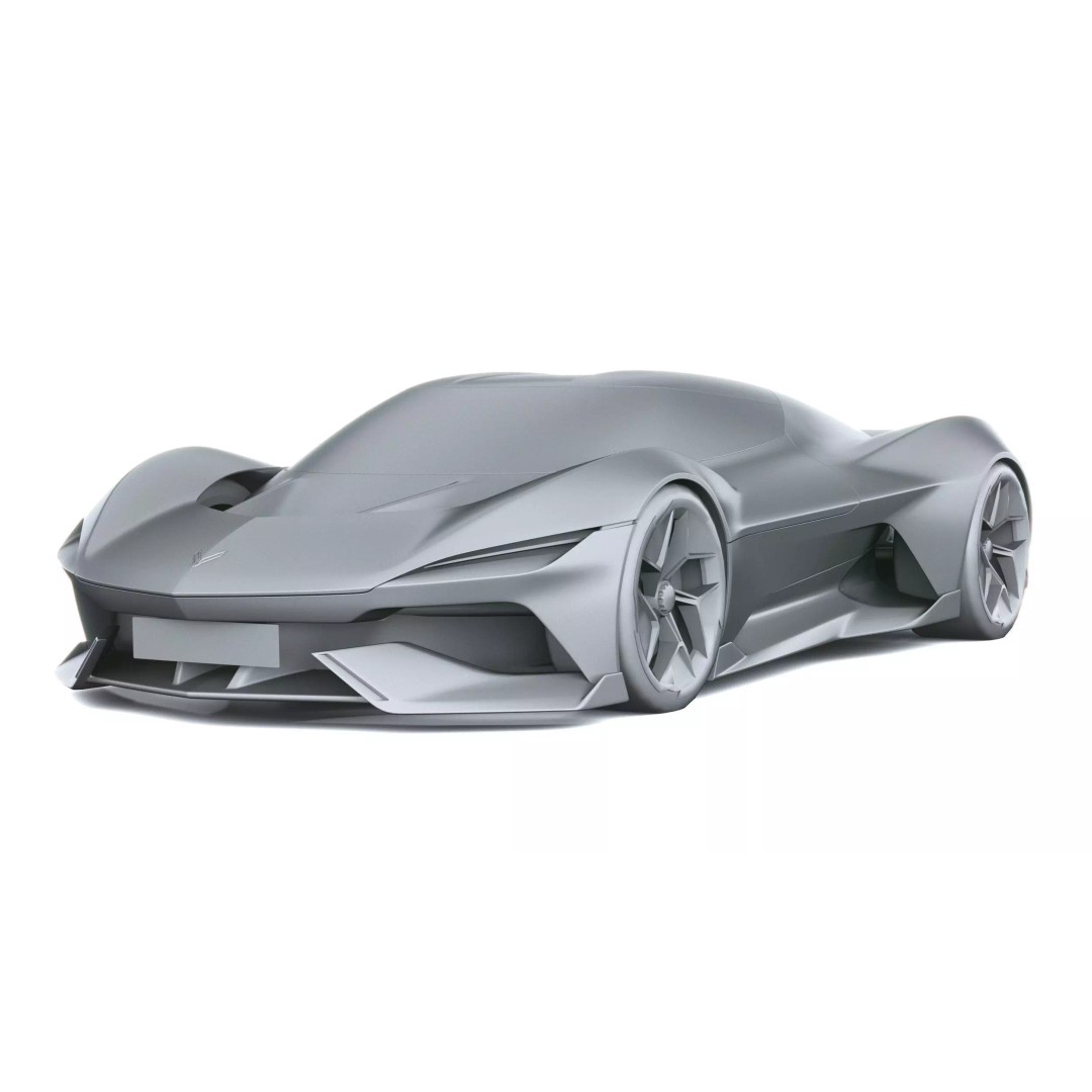 Corvette CX Concept 2025 3D Model – Low Poly Game Asset, FBX, OBJ - View 22
