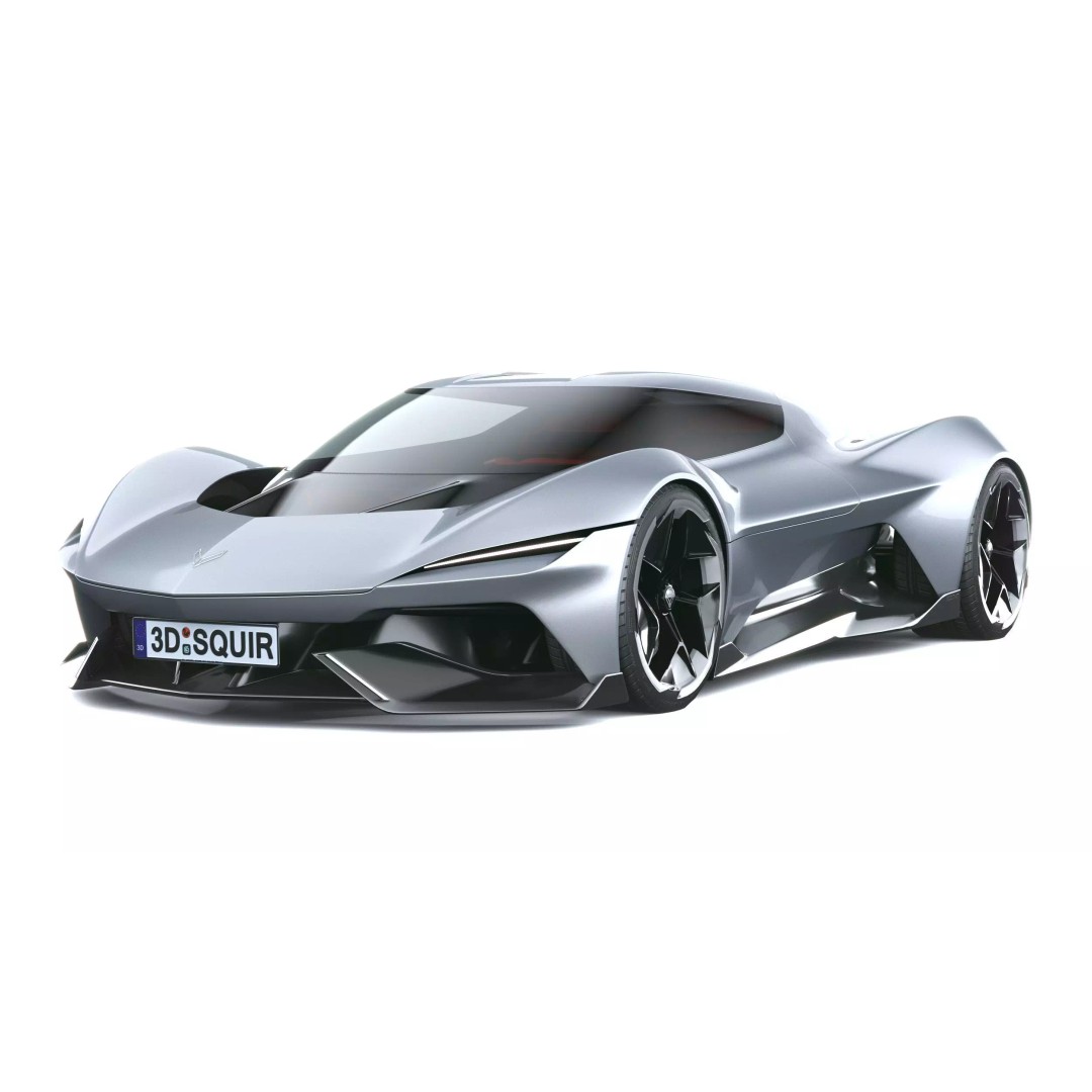 Corvette CX Concept 2025 3D Model – Low Poly Game Asset, FBX, OBJ - View 4