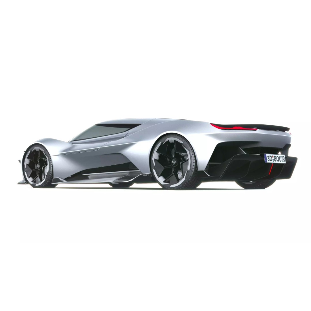 Corvette CX Concept 2025 3D Model – Low Poly Game Asset, FBX, OBJ - View 7