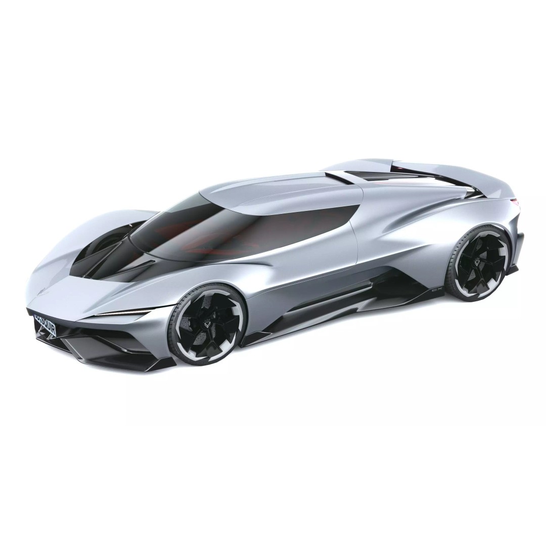 Corvette CX Concept 2025 3D Model – Low Poly Game Asset, FBX, OBJ - View 9