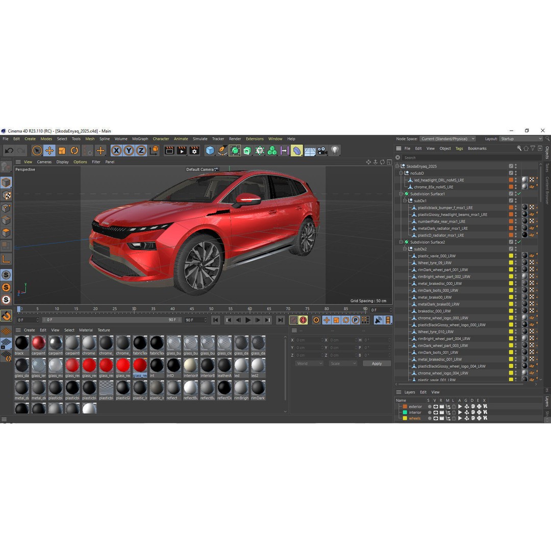 Skoda Enyaq 2025 3D Model – Detailed SUV Asset, FBX, OBJ, Blender - View 32