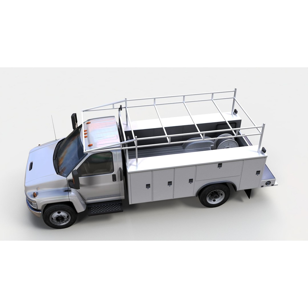 Industrial Service Truck 3D Model – Low Poly Game Ready Asset, FBX - View 10