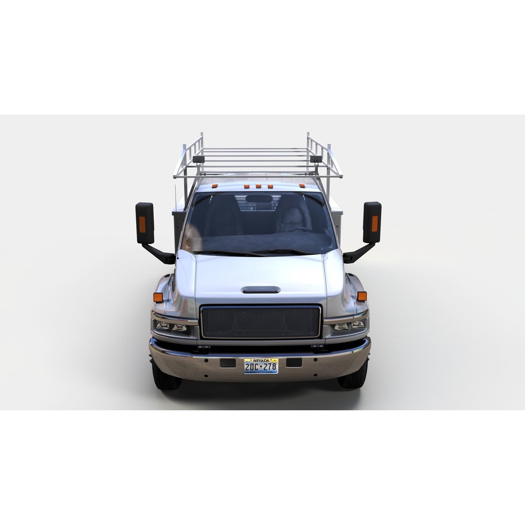 Industrial Service Truck 3D Model – Low Poly Game Ready Asset, FBX - View 11