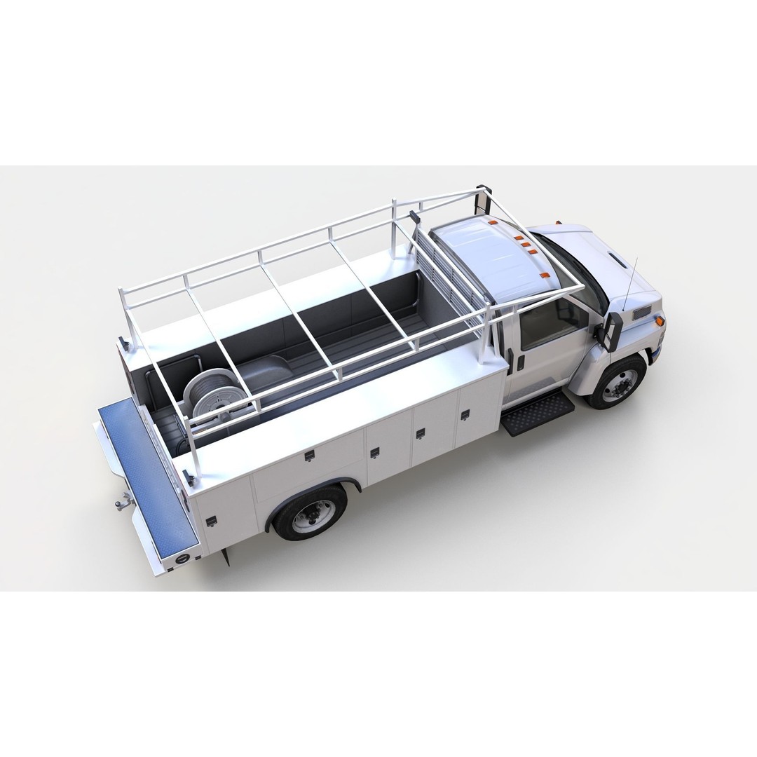 Industrial Service Truck 3D Model – Low Poly Game Ready Asset, FBX - View 12