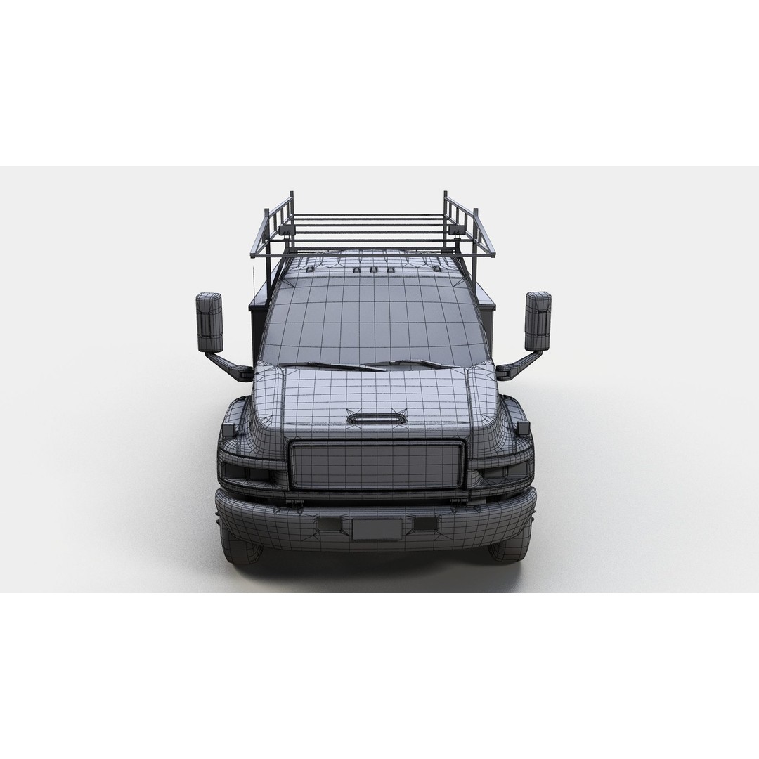 Industrial Service Truck 3D Model – Low Poly Game Ready Asset, FBX - View 19