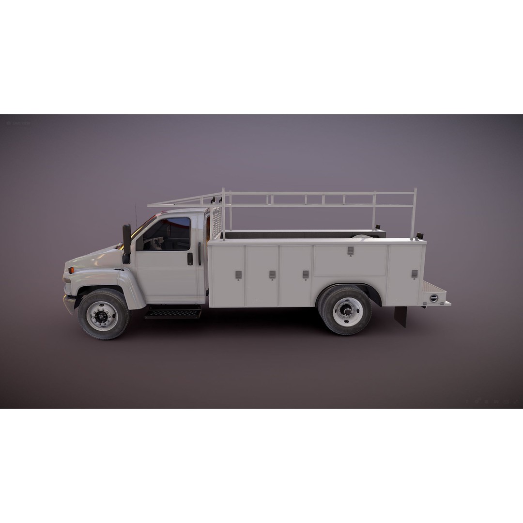 Industrial Service Truck 3D Model – Low Poly Game Ready Asset, FBX - View 25