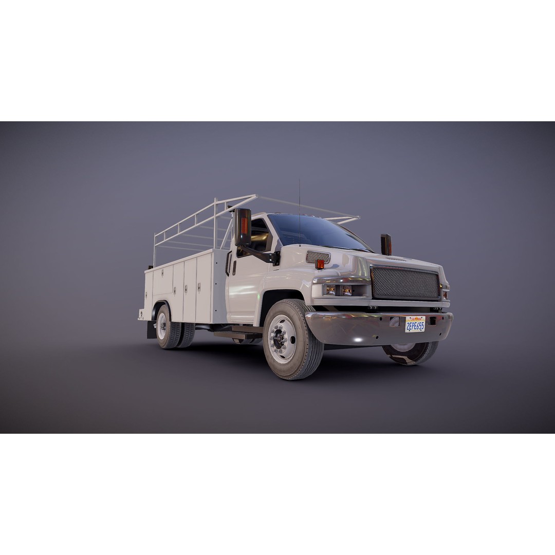 Industrial Service Truck 3D Model – Low Poly Game Ready Asset, FBX - View 26