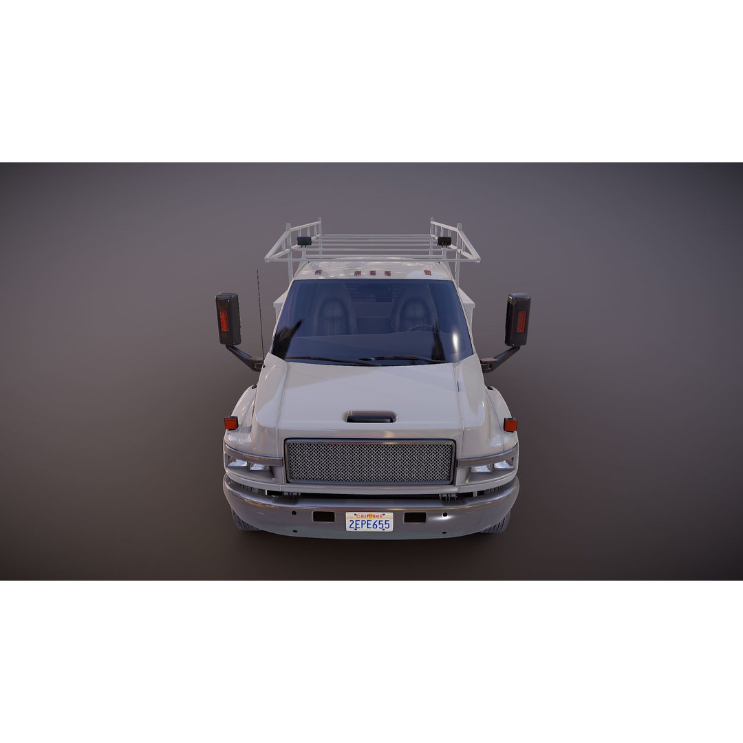 Industrial Service Truck 3D Model – Low Poly Game Ready Asset, FBX - View 28