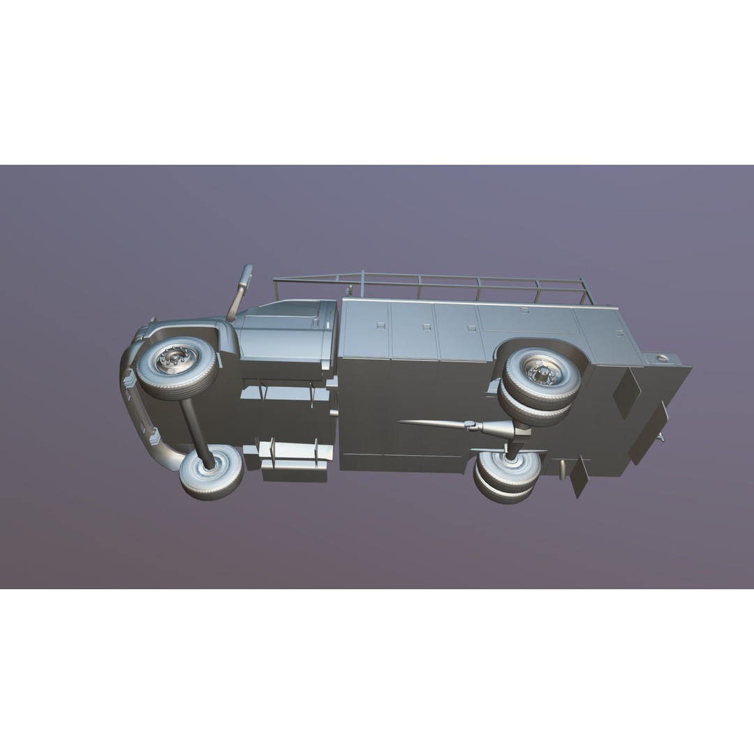Industrial Service Truck 3D Model – Low Poly Game Ready Asset, FBX - View 37