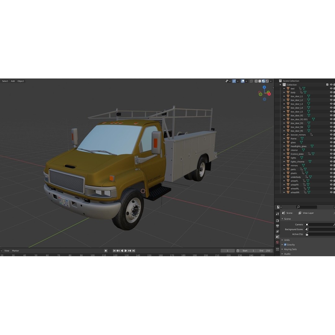 Industrial Service Truck 3D Model – Low Poly Game Ready Asset, FBX - View 40