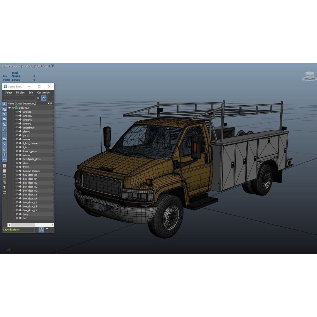 Industrial Service Truck 3D Model – Low Poly Game Ready Asset, FBX - View 43