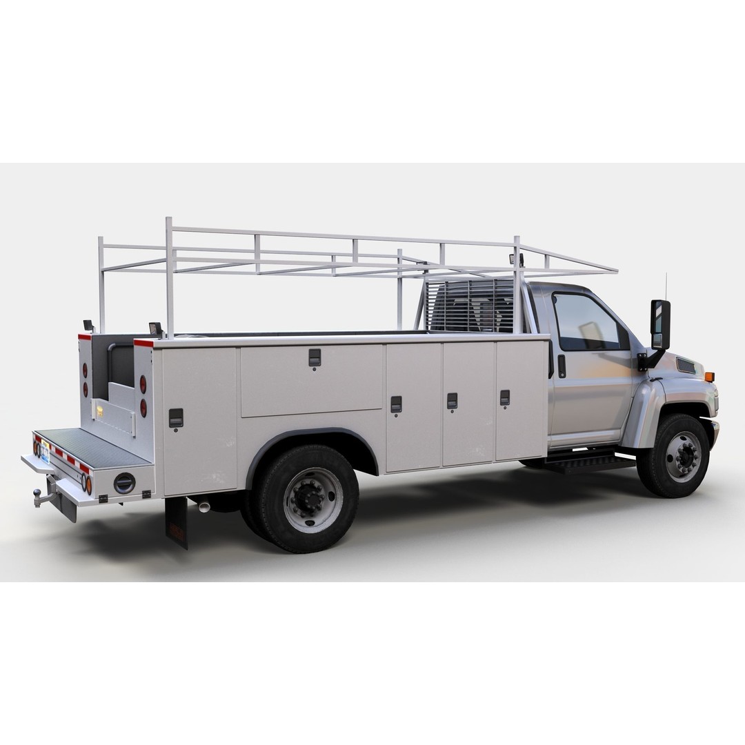 Industrial Service Truck 3D Model – Low Poly Game Ready Asset, FBX - View 7